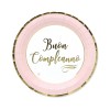 Piatto 24 cm Buon compleanno rosa chic