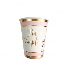 Bicchieri Buon compleanno chic rosa