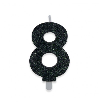 Numero 8 nero  glitter medium