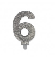 Numero 6 rosso glitter medium