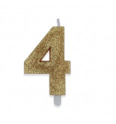Numero 4 oro glitter medium