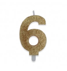 Numero 6 oro glitter medium
