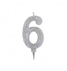 Candelina Glitter Maxi Argento n°5