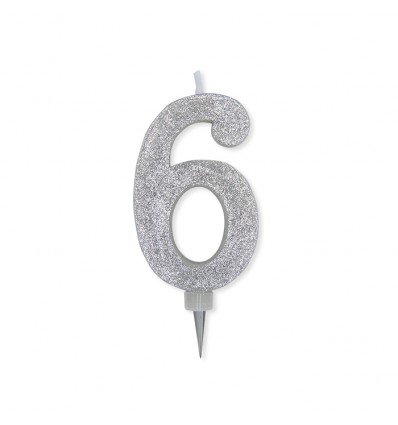 Candelina Glitter Maxi Argento n°5