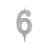 Candelina Glitter Maxi Argento n°5