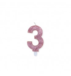 Numero 2 rosa gold glitter medium