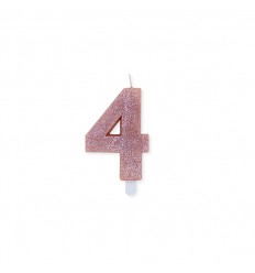 Numero 3 rosa gold glitter medium