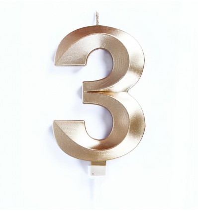 Candelina numero 2 Oro chrome