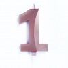 Candelina numero 0 rosa gold chrome