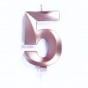 Candelina numero 4 rosa gold chrome