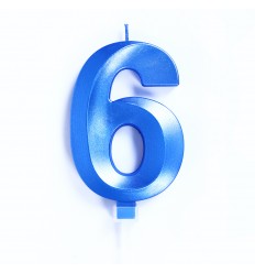 Candelina numero 5 blu chrome