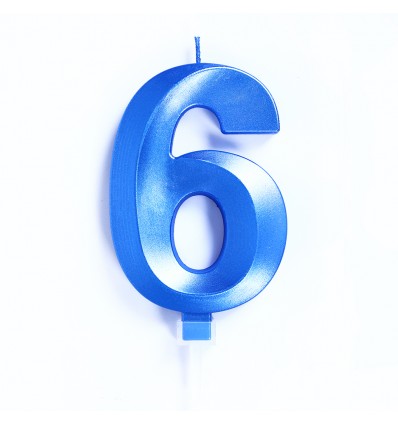 Candelina numero 5 blu chrome