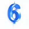 Candelina numero 5 blu chrome
