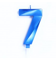 Candelina numero 6 blu chrome