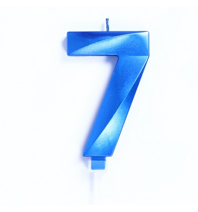 Candelina numero 6 blu chrome