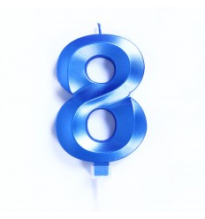 Candelina numero 7 blu chrome