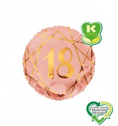 Palloncino buon compleanno geoide rosa gold